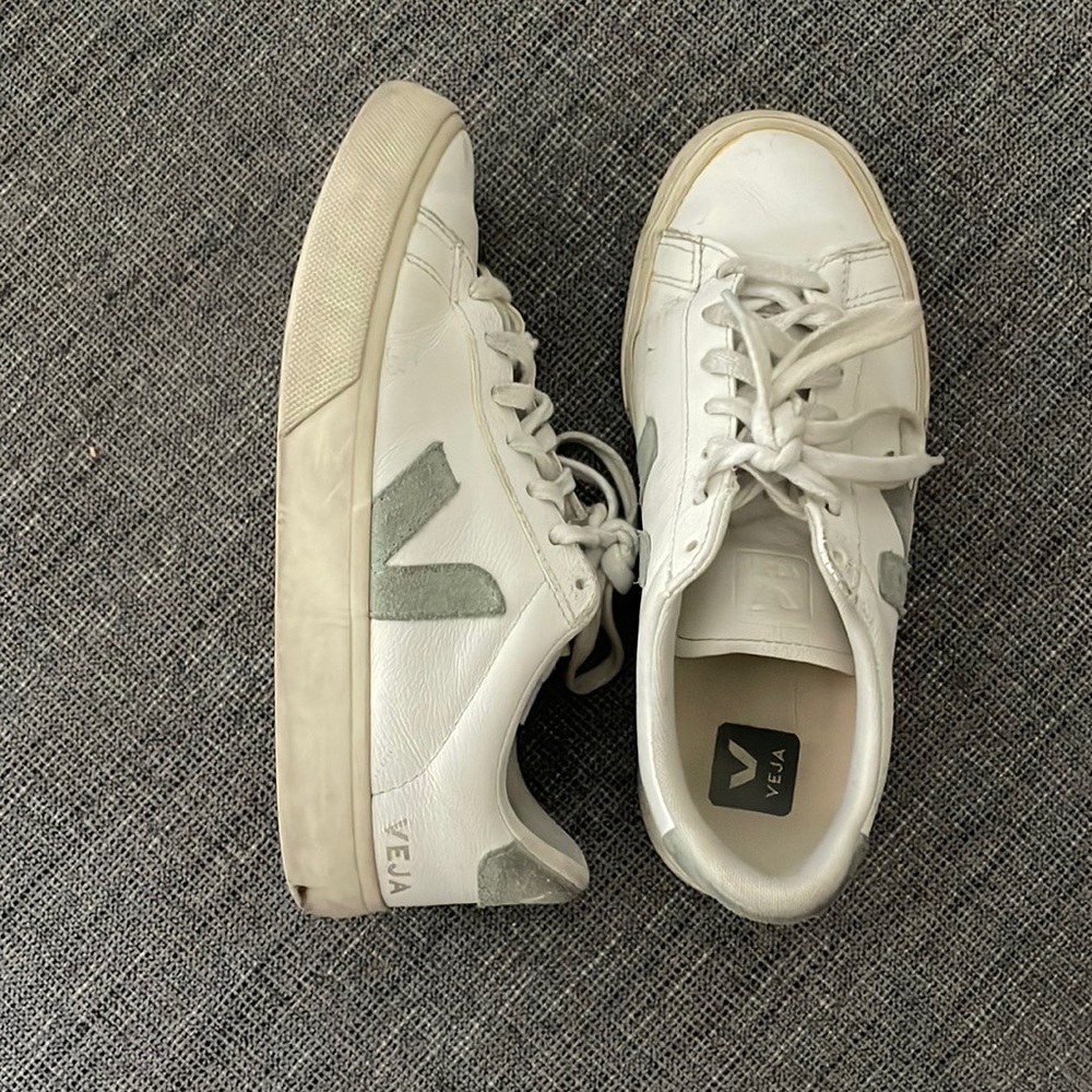 Mint and White Veja Sneakers